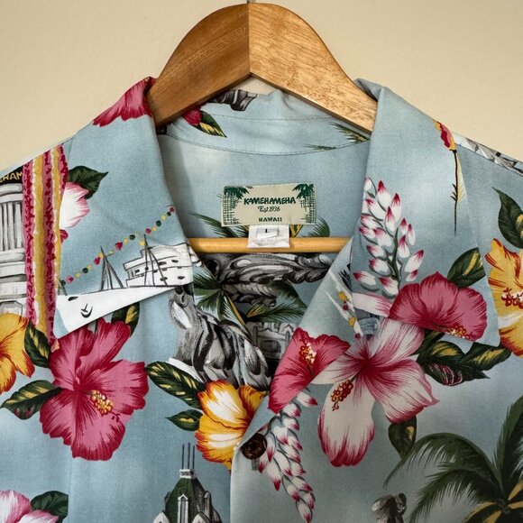 ORIGINAL VINTAGE KAMEHAMEHA HAWAIIAN MEN'S SHIRT - Picture 5 of 9